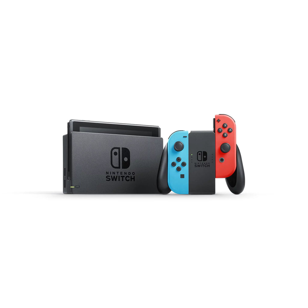 Nintendo Switch Joy-Con Neon Blue/Red Console Bundle: Mario Kart 8 Deluxe Full Game Download | 3 Months Nintendo Switch Online Membership | with Mazepoly Accessories
