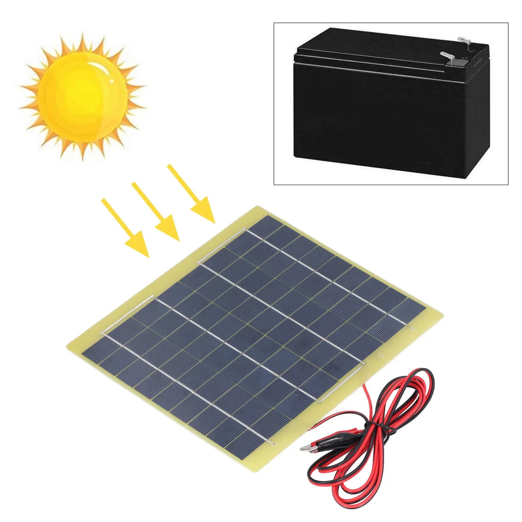 Qulable Solar Panel Polysilicon Material Low Light Efficiency Lightweight Portable Solar Charger for Charging 12V Battery 5W 18V