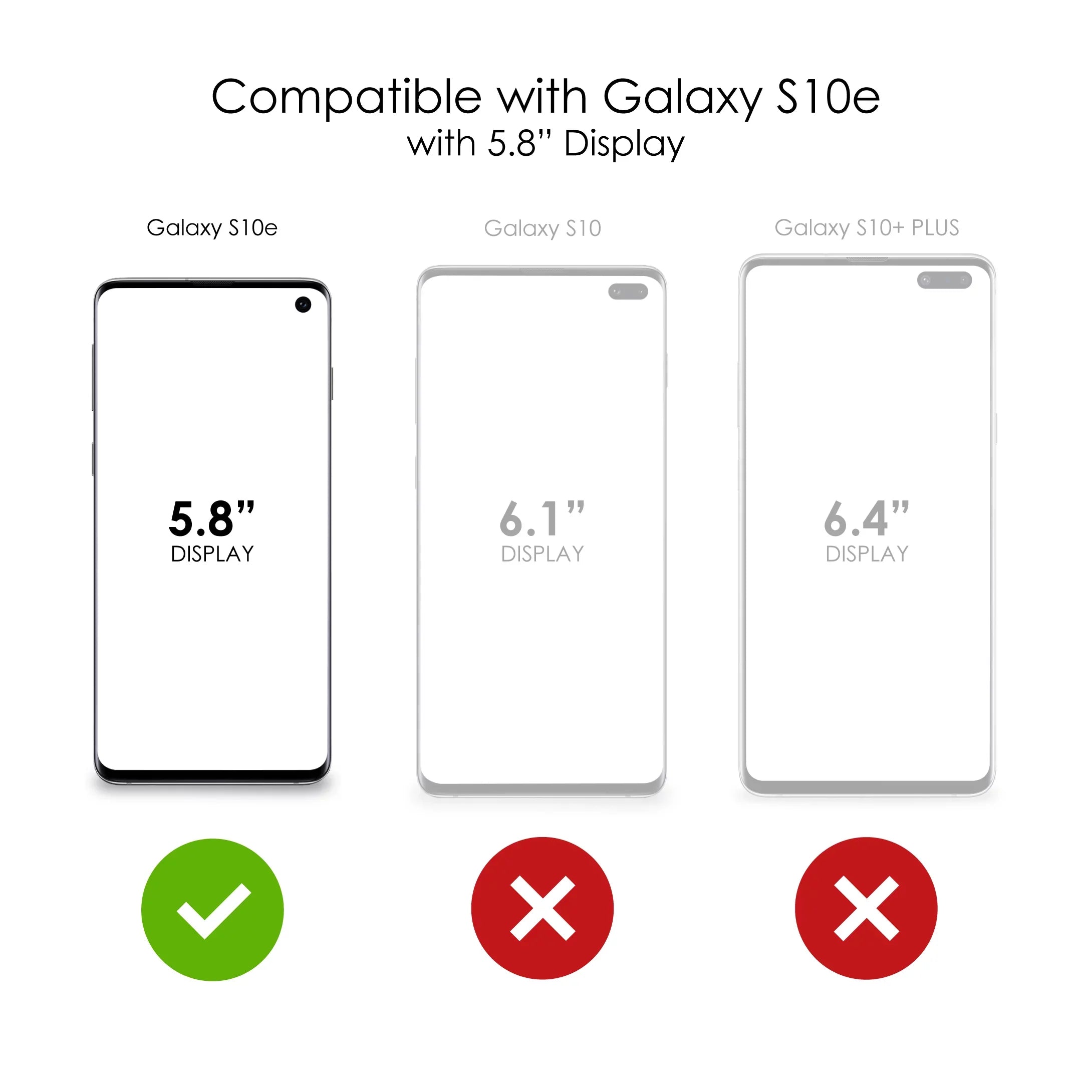 DistinctInk Clear Shockproof Hybrid Case for Samsung Galaxy S10e (5.8" Screen) - TPU Bumper, Acrylic Back, Tempered Glass Screen Protector - Faith / Hope / Love - Black & White - Christ