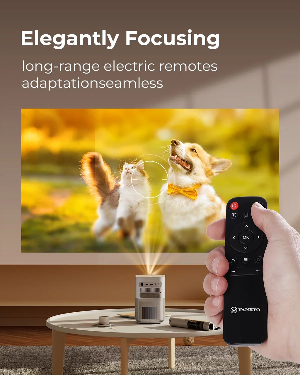 VANKYO Performance X3 WiFi Bluetooth Projector, Dolby Audio, Native 1080P FHD Vertical Projector with 250" Display, 4K Supported Portable Mini Projector, Matching with TV Stick, iOS & Android