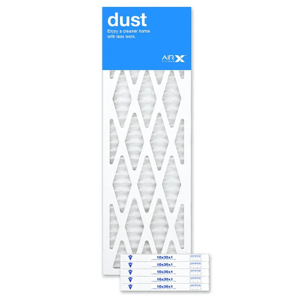 AIRx Filters 10x30x1 Air Filter MERV 8 Pleated HVAC AC Furnace Air Filter, Dust 6-Pack, Made in the USA