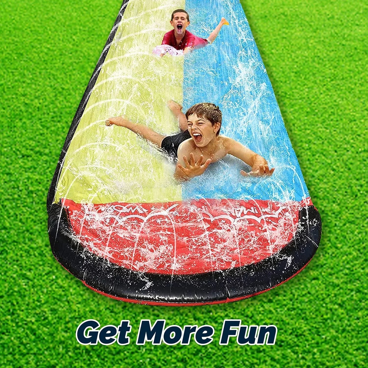 Blossomly 15.5ft Lawn Water Slides Water Toys, Party Racing Toy