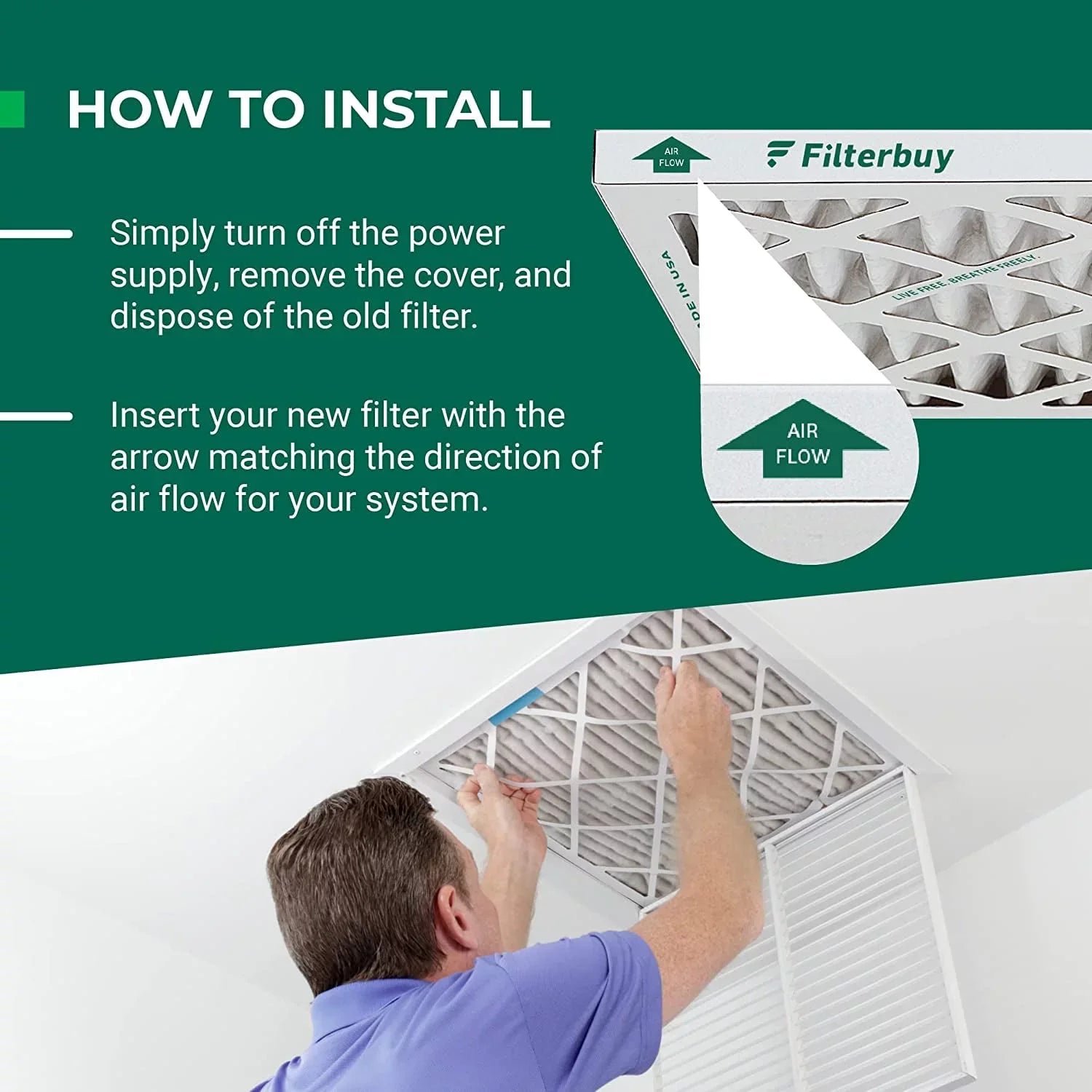 Filterbuy 16x30x4 MERV 8 Pleated HVAC AC Furnace Air Filters (5-Pack)