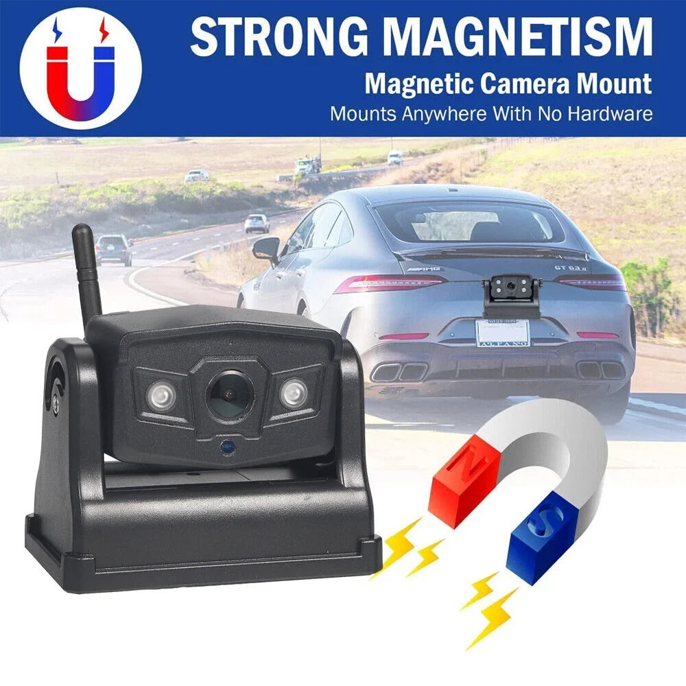 JLLOM 9600mAh Magnetic WiFi Camera - Premium Wireless Backup, Comprehensive Front/Rear Vehicle Views