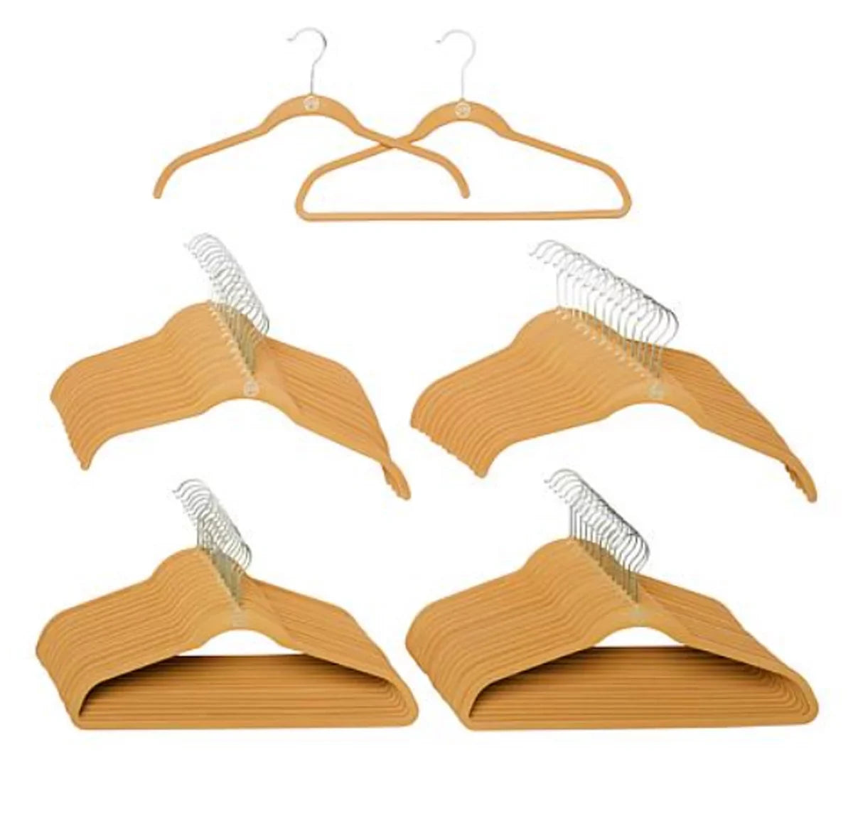 JOY Mangano Huggable Hangers (SAND) 100-piece Anti-Microbial Clean Boss Set