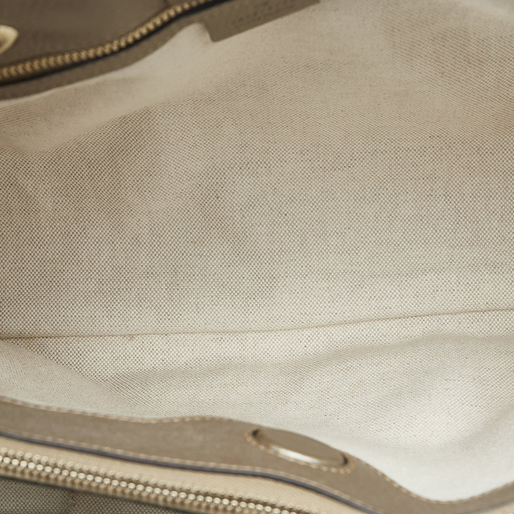 Pre-Owned Authenticated Gucci Medium Bamboo Shopper Calf Leather Brown Satchel Unisex (Good)