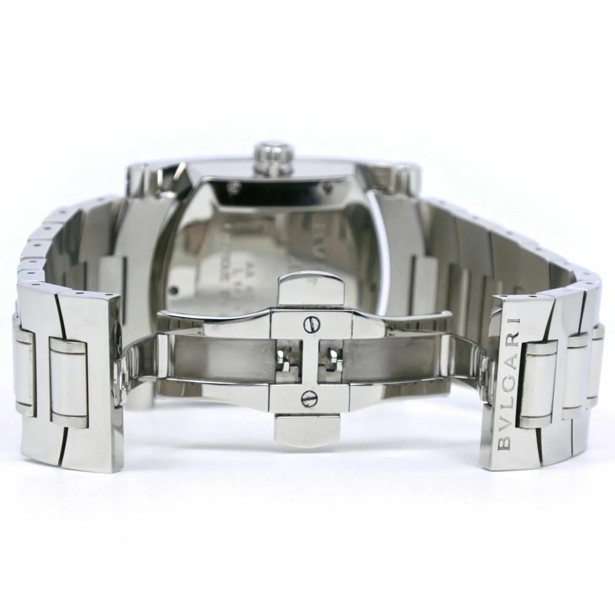 Pre-Owned Bvlgari Ashoma Watch AA48S Stainless Steel Silver Automatic Men's Navy Dial (Good)