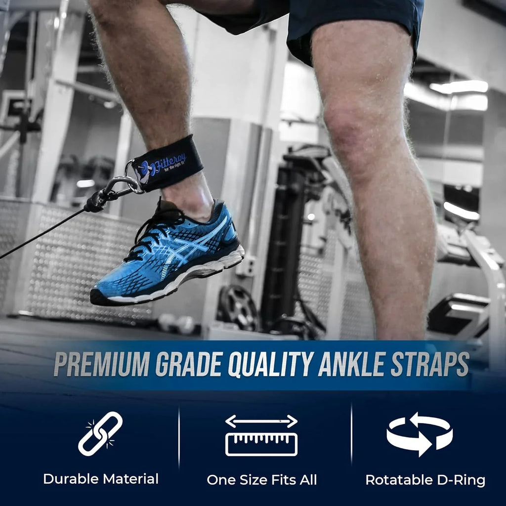 Gym Ankle Strap For Cable Machine - Exercise And Fitness Workout Strap With Neoprene Padding Attachments For LAT Pull Down Machine, Cable Home Gym And Resistance Bands