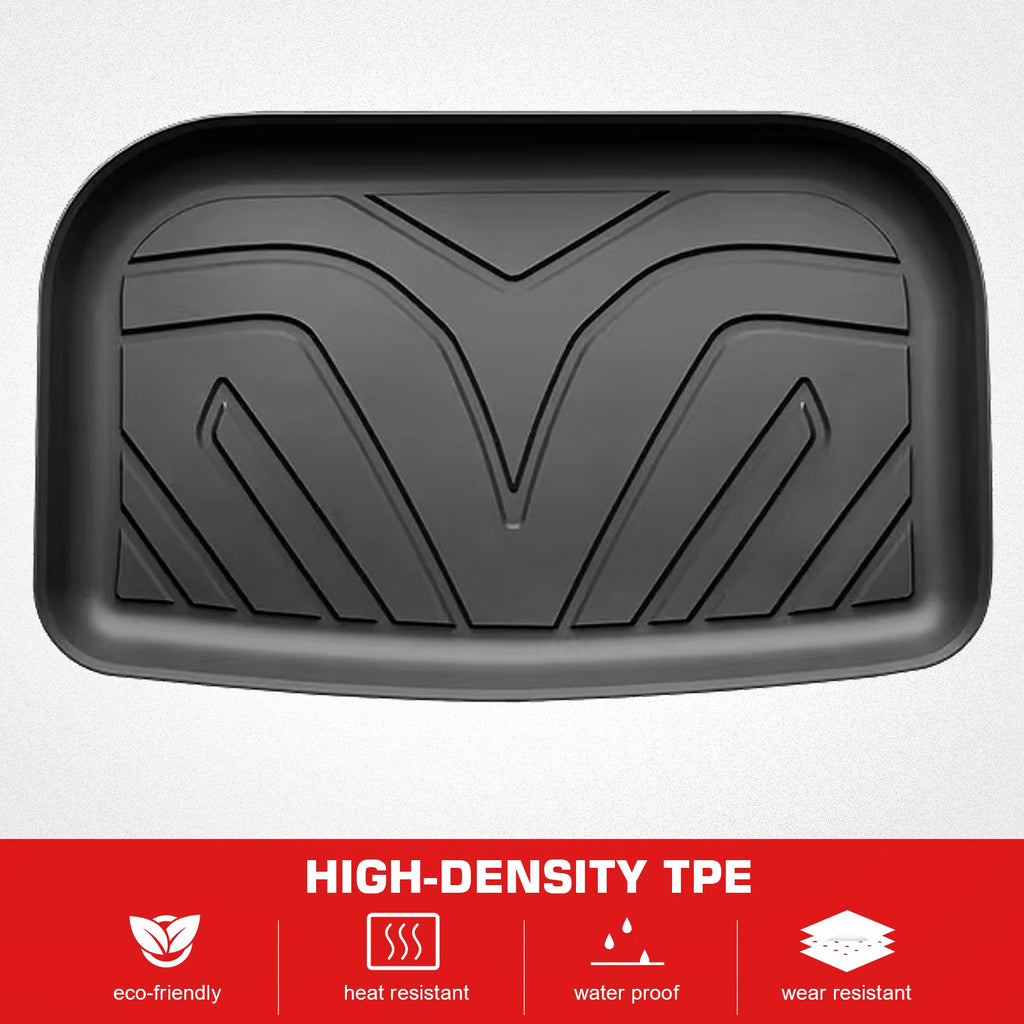Ikon Motorsports 3D TPE Floor Mats + Trunk Mat Suitable with 2020-2023 Tesla Model Y, All Climate Floor Liners, Front & 2nd Row Full Set Custom Protection Heavy Duty Rear Tray Cargo Mats, Black