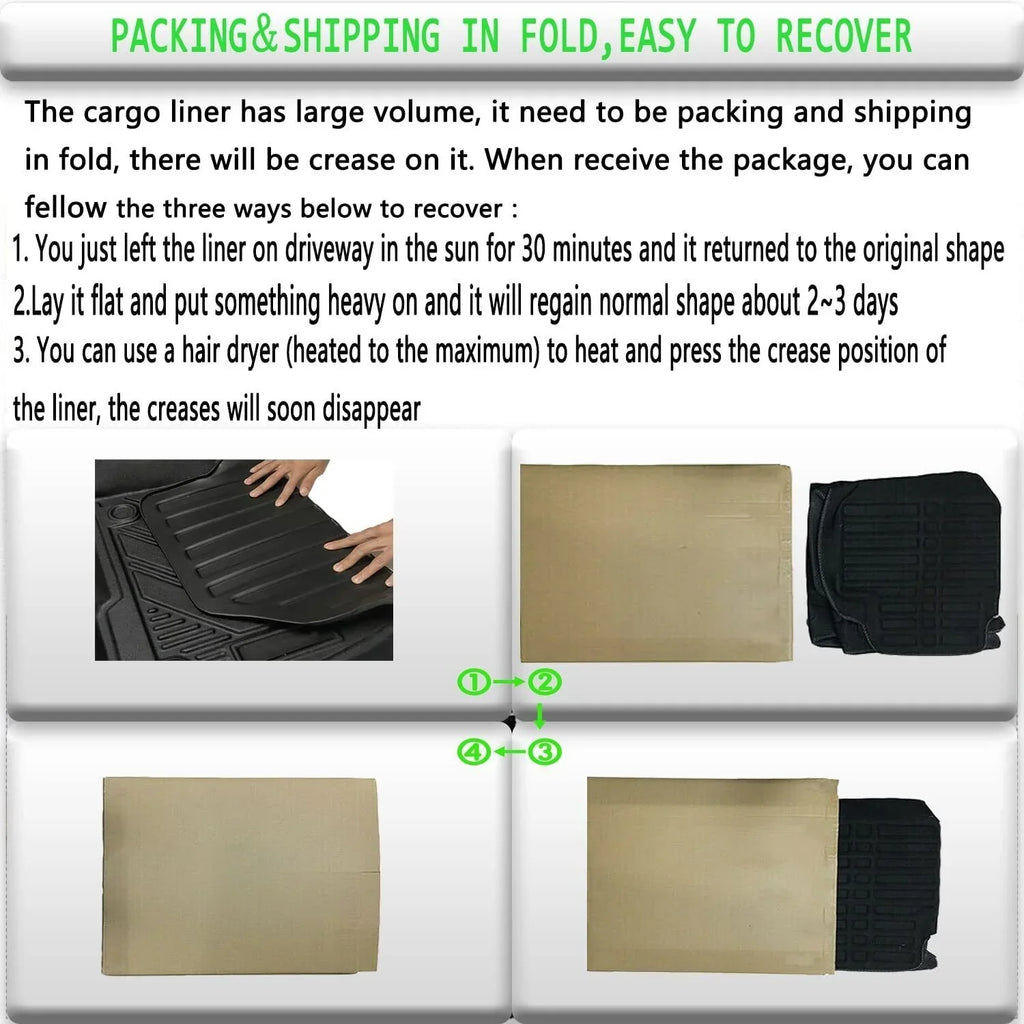 Car Rear Trunk Liner Cargo Mat Carpet for Toyota RAV4 2006-2012 Easy to Install