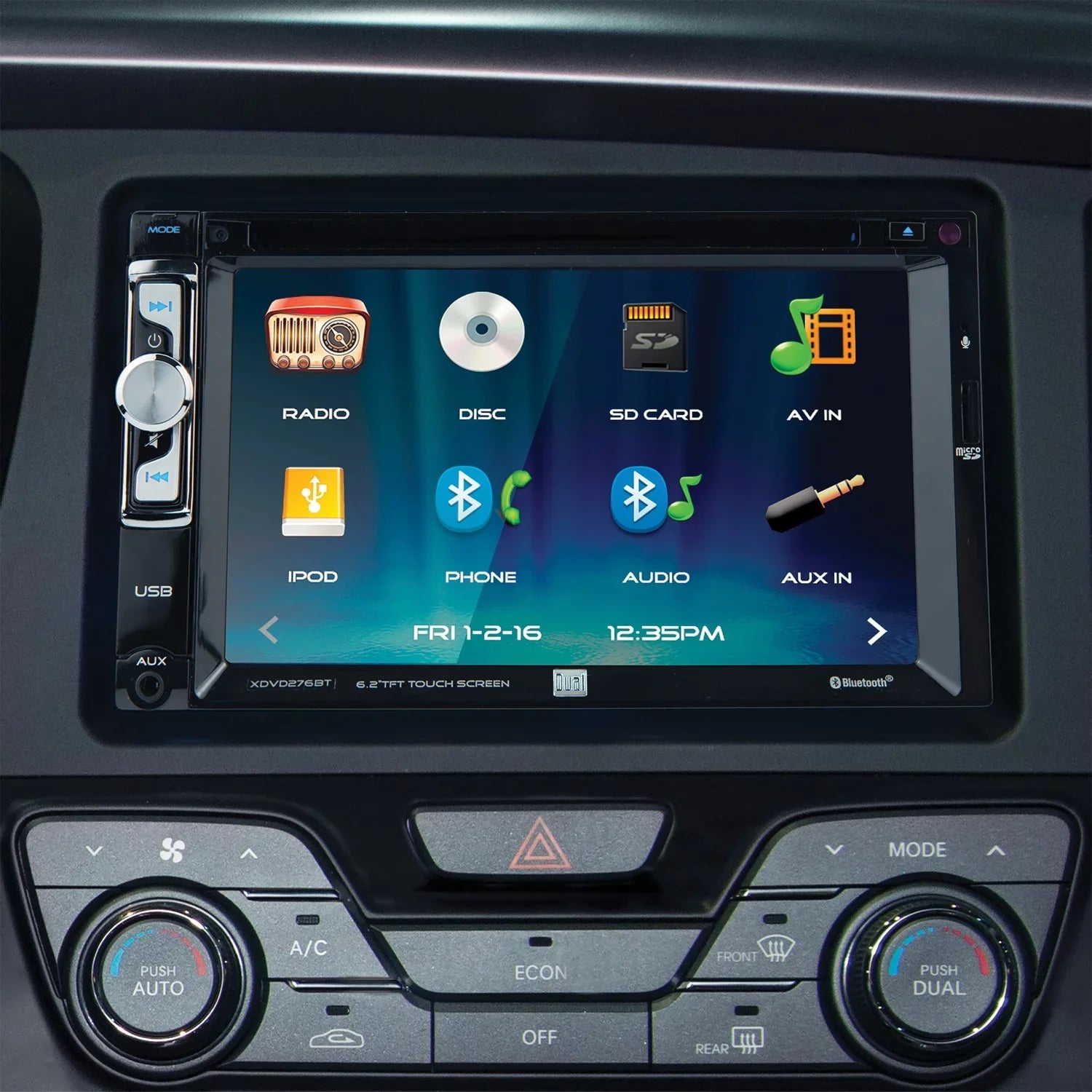 Dual Xdvd276bt 6.2-inch Double-din In-Dash DVD/CD Receiver