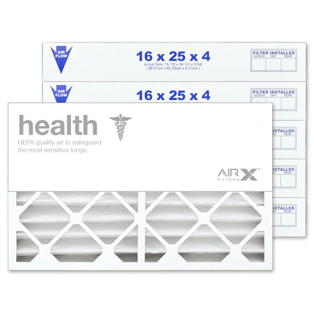 AIRx Filters 16x25x4 Air Filter MERV 13 Pleated HVAC AC Furnace Air Filter, Health 6-Pack, Made in the USA