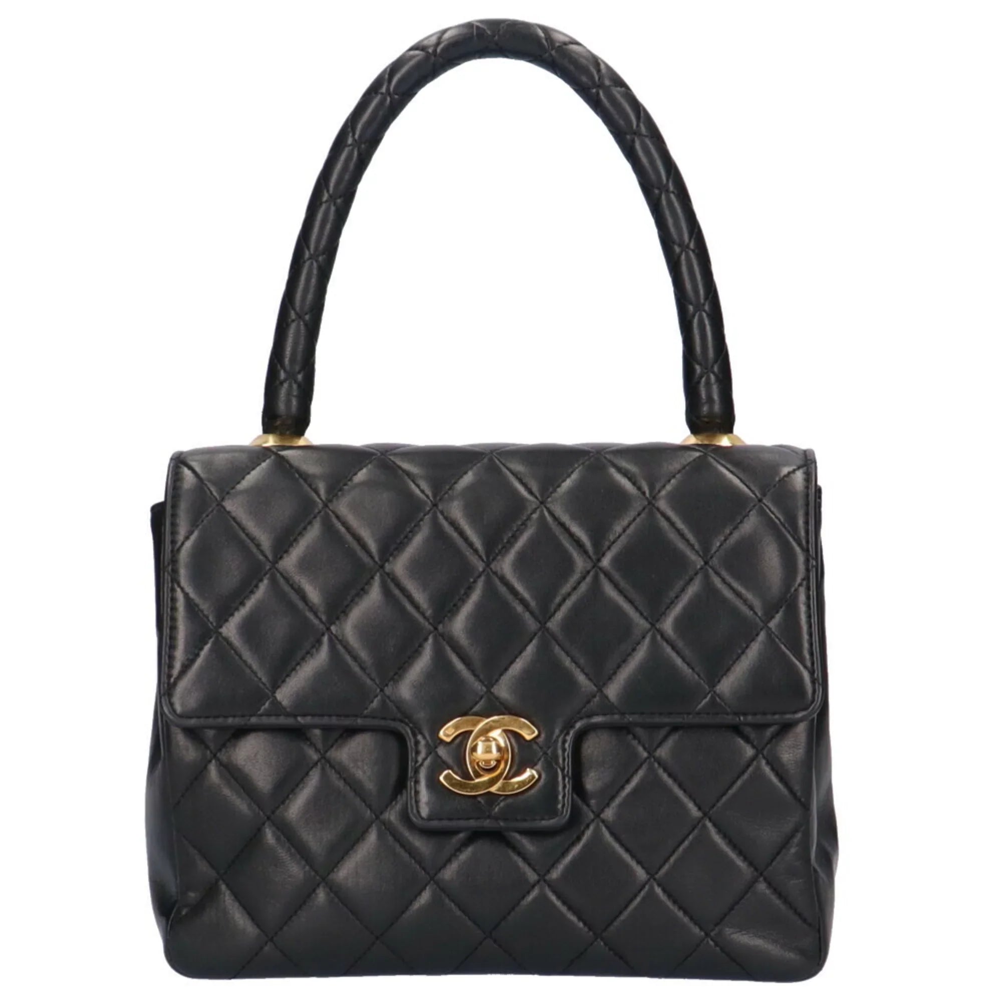 Pre-Owned Chanel matelasse handbag lambskin black ladies CHANEL (Good)