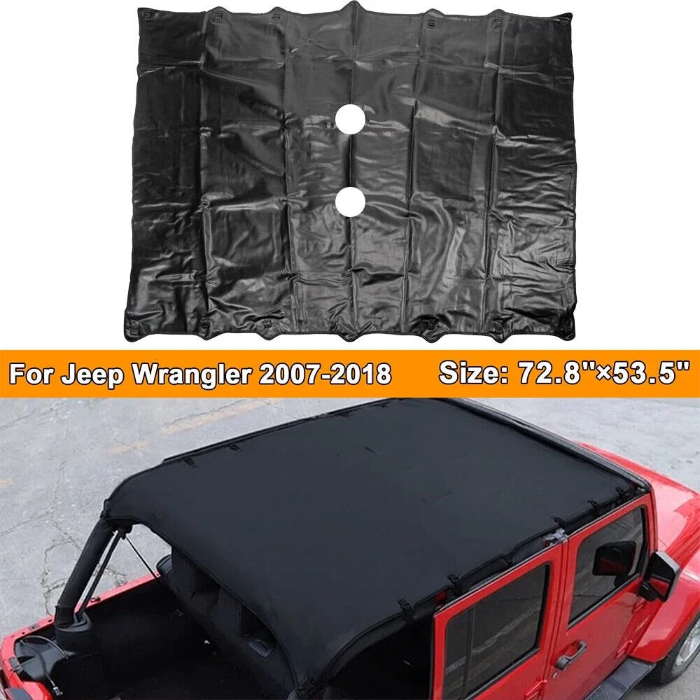 Jahyshow Easy Installation Leather Top Sunshade Protection for Jeep Wrangler JK JKU 07-18 - Enjoy Shade on the Go