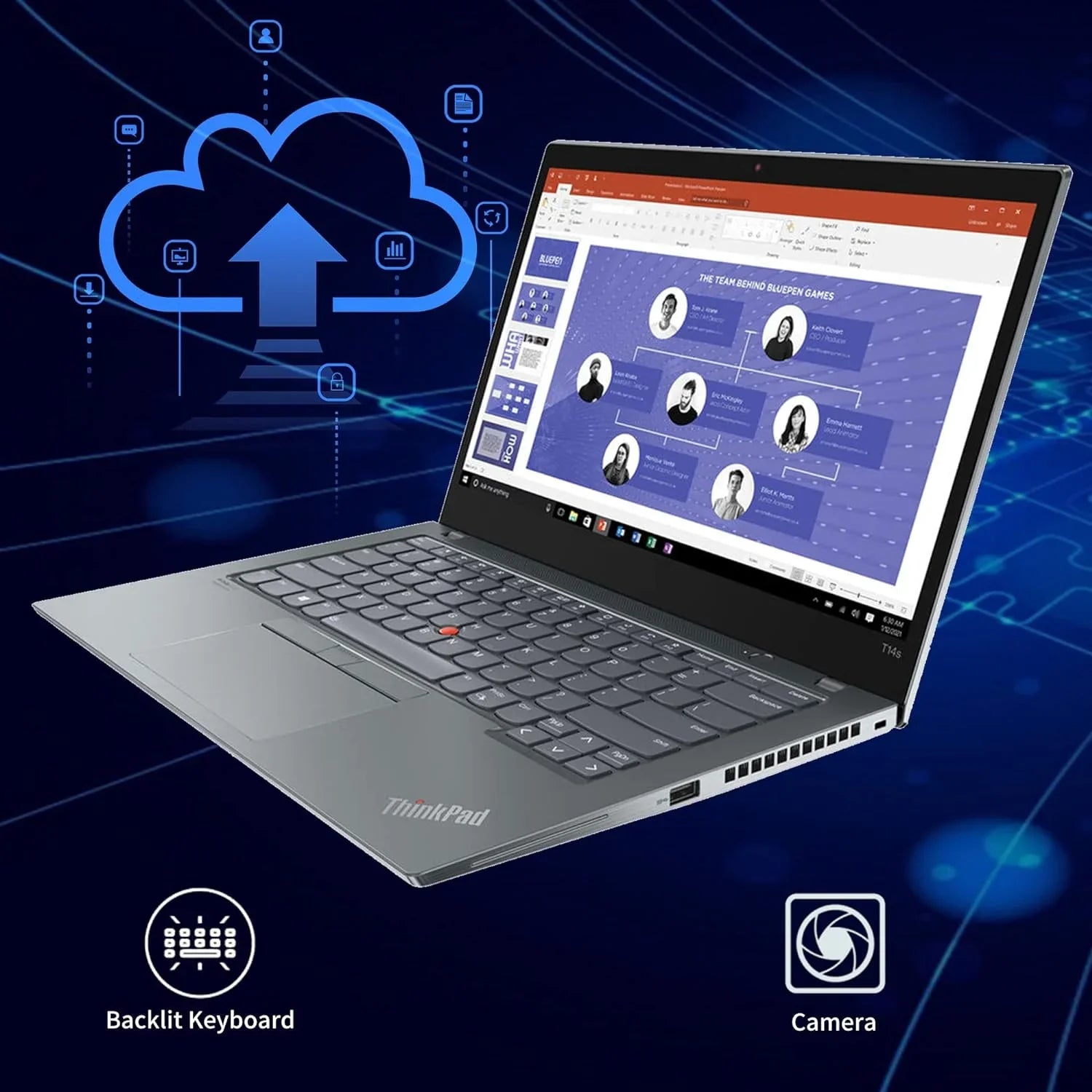 Lenovo ThinkPad T14s Gen 2 Touchscreen Laptop, 14" FHD Laptop, 11th Gen i7-1165G7, 16GB RAM, 512GB PCIe SSD, Backlit Keyboard, WiFi 6, HDMI, Win 10 Pro, with Hotface 32GB USB Card
