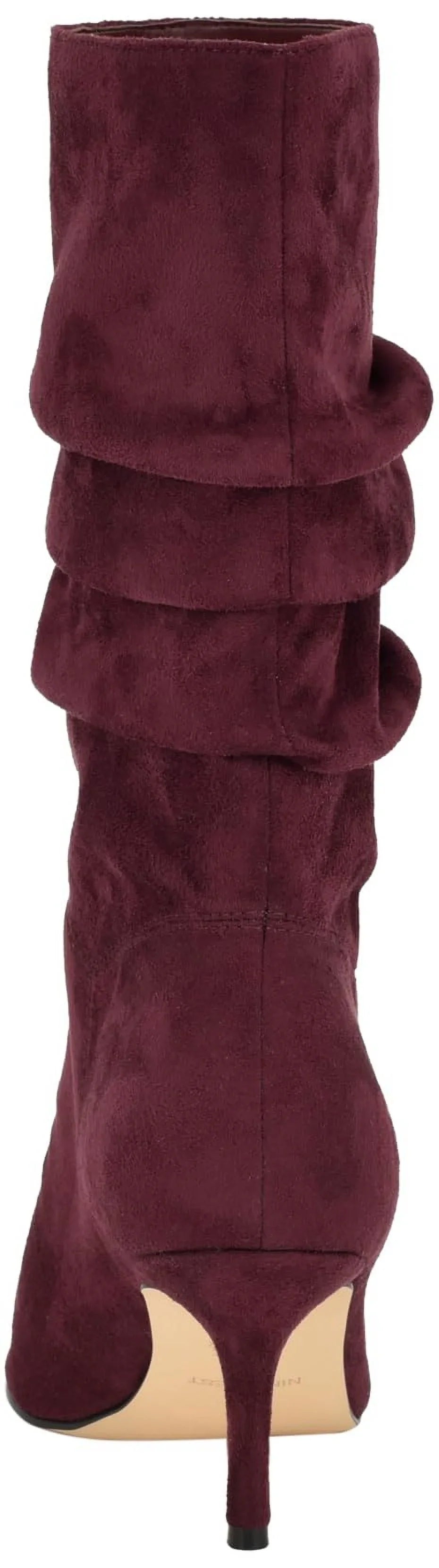 Nine West Women's Mycki Mid Calf Heeled Stiletto Boot 9, Wine 600