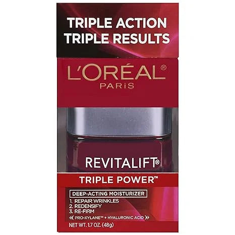 L'Oreal Paris RevitaLift Triple Power Deep-Acting Moisturizer for All Skin Types, 1.7 Ounce