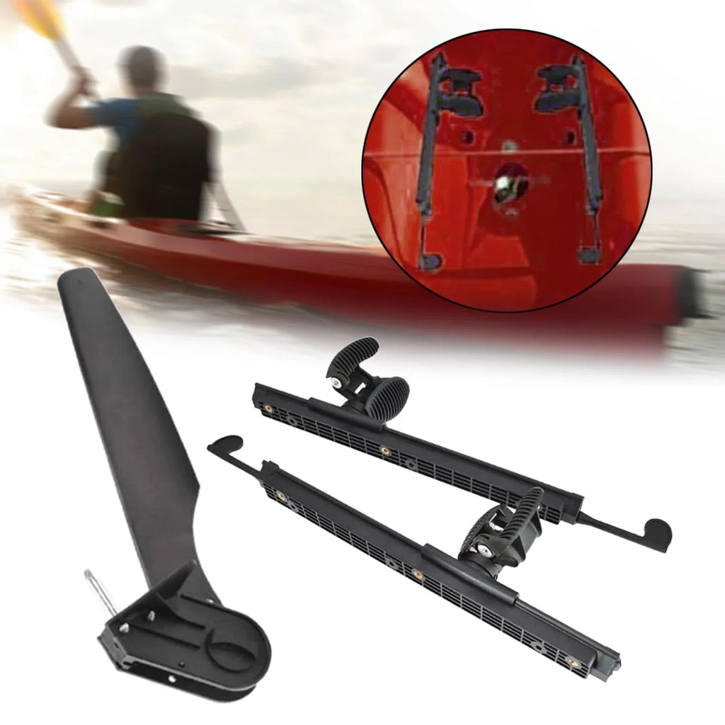 Tnarru Kayak Rudder Kayak Foot Pegs Watercraft Tail Watercraft Rudder with Foot Brace Pedals for Fishing Watercraft Canoeing Marine Accessories