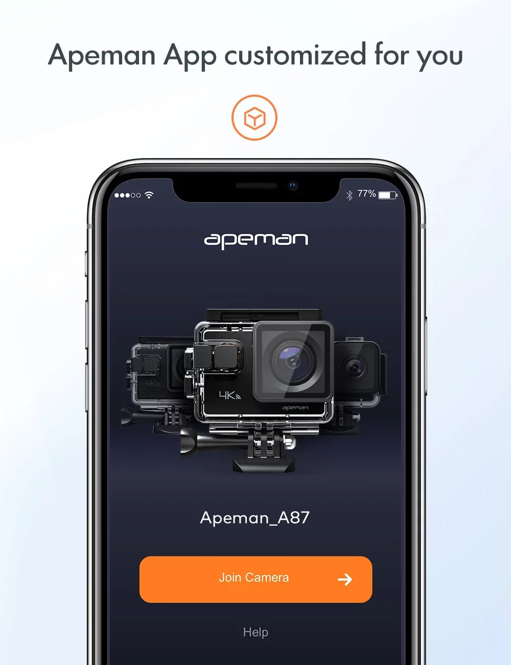 Apeman A87 Action Camera, UHD 4K/60fps 20MP Touchscreen WiFi Underwater Camcorder for Motorbike and Skateboard Camera