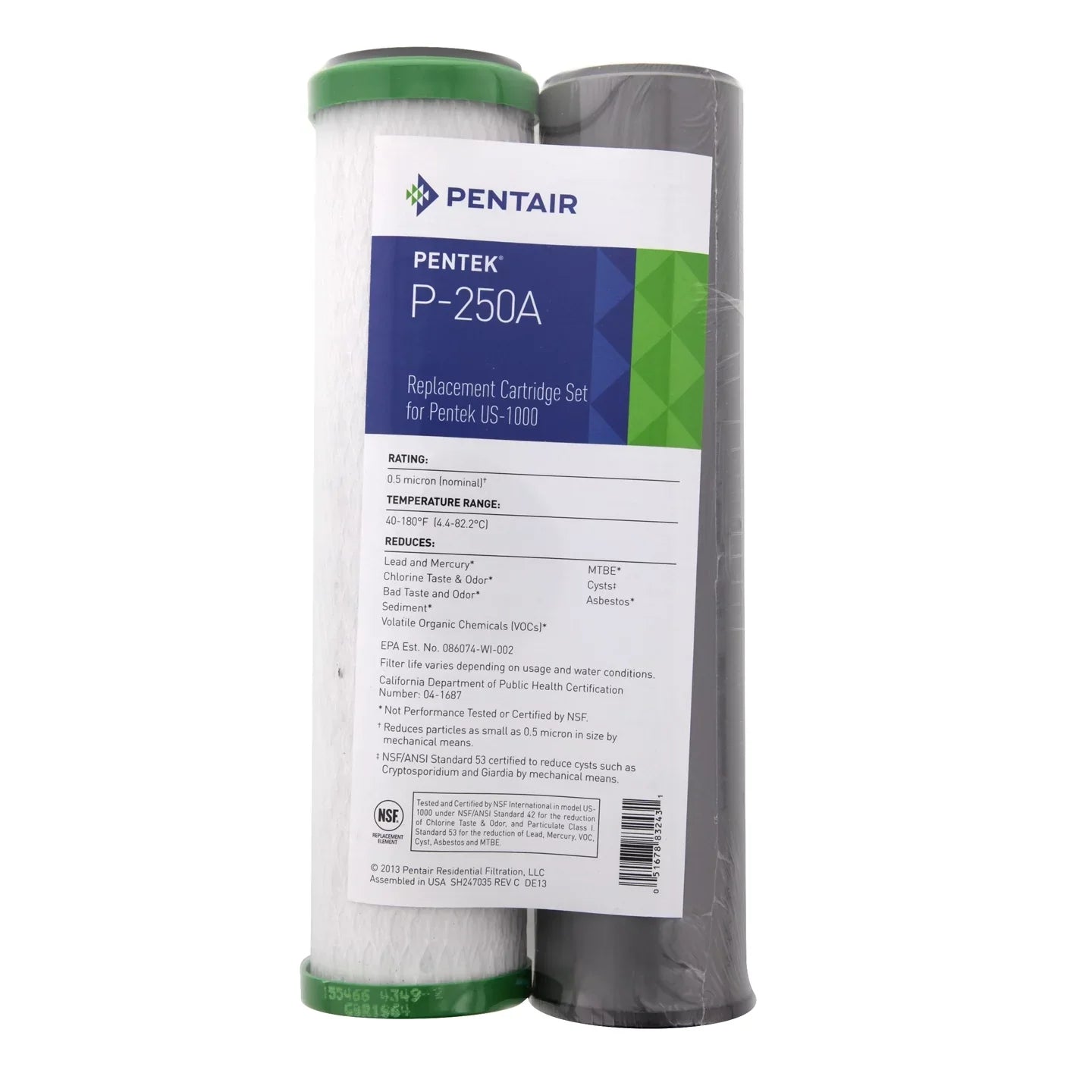 Pentek P-250A Under Sink Water Filter Set