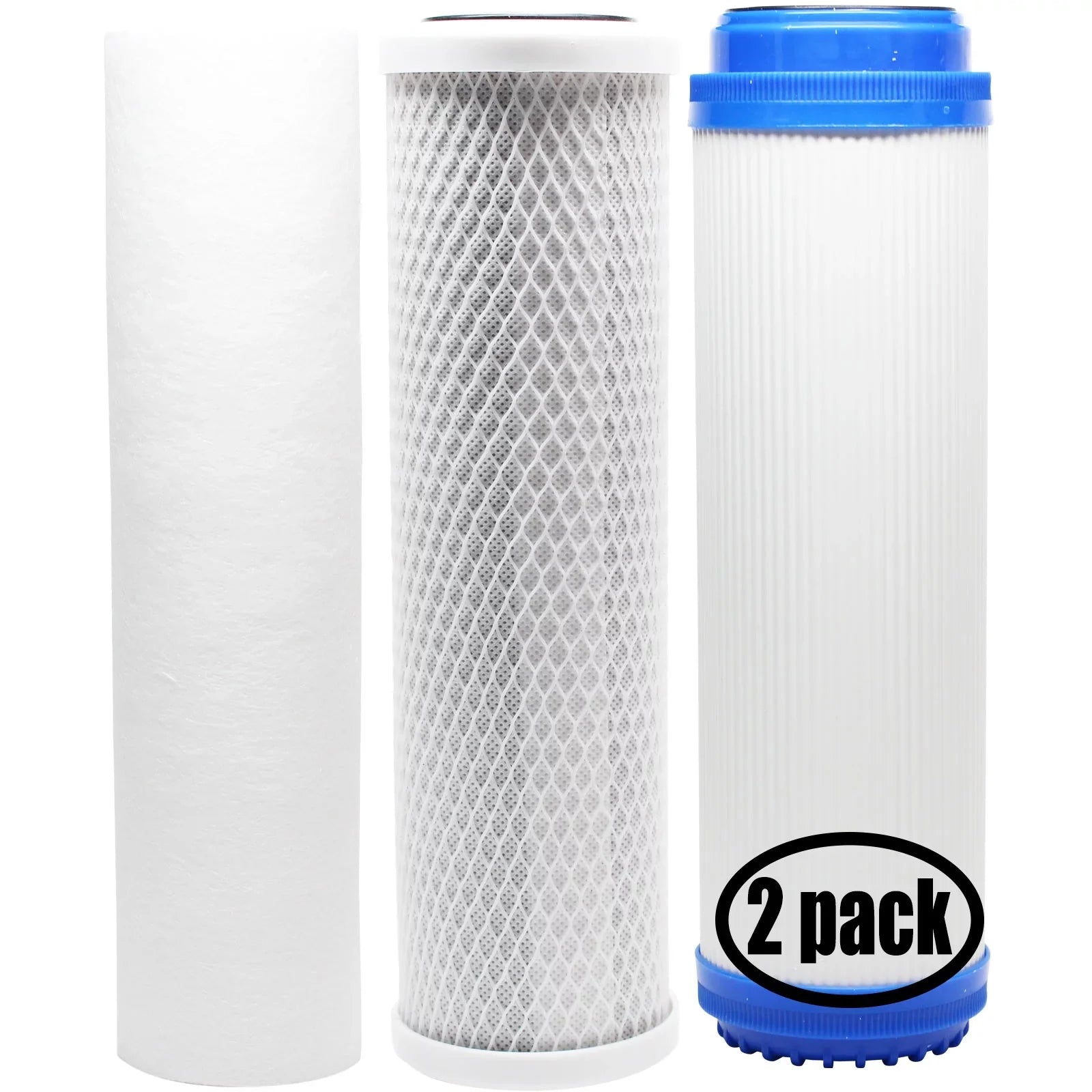 2-Pack Replacement for Filter Kit for Pentek 158765 RO System - Includes Carbon Block Filter, PP Sediment Filter & GAC Filter - Denali Pure Brand