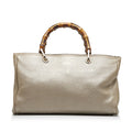 Pre-Owned Authenticated Gucci Medium Bamboo Shopper Calf Leather Brown Satchel Unisex (Good)
