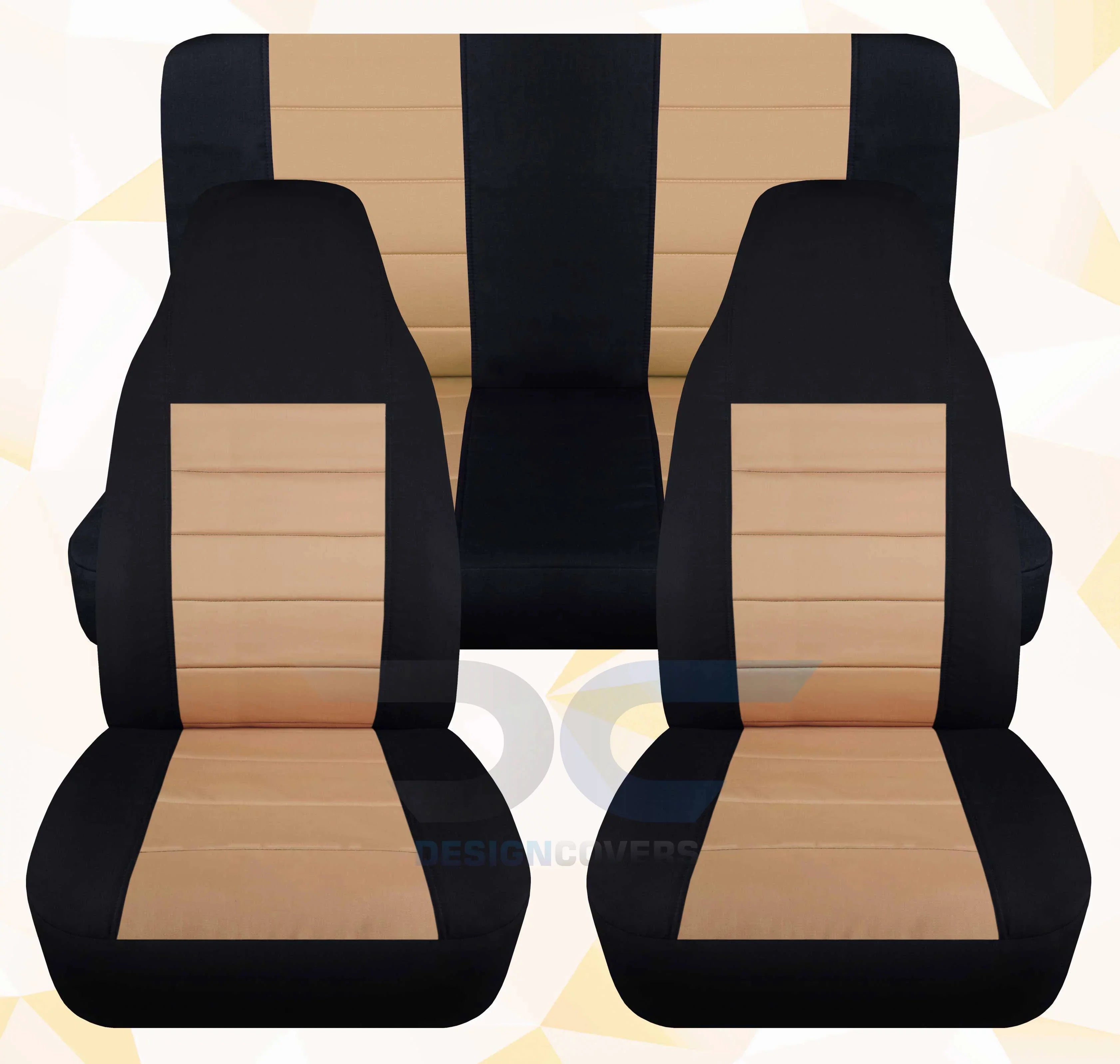 Protection Fitting with 2003-2006 Jeep Wrangler LJ Two Tone Seat Shield and Tan - Full Set Front&Rear