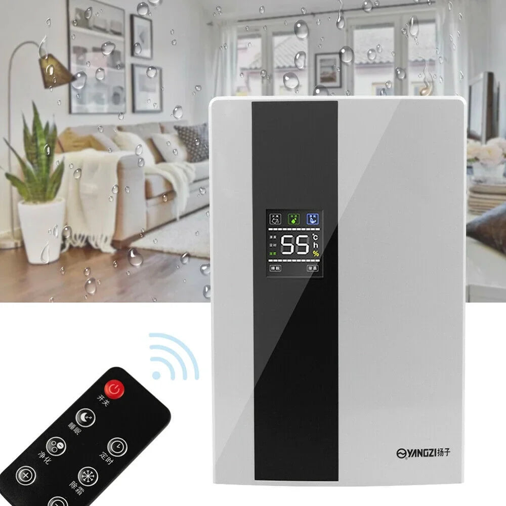 TOOL1SHOoo Portable 2200ml Ultra Quiet Dehumidifier with LCD and Remote Water Tank Dehumidifier