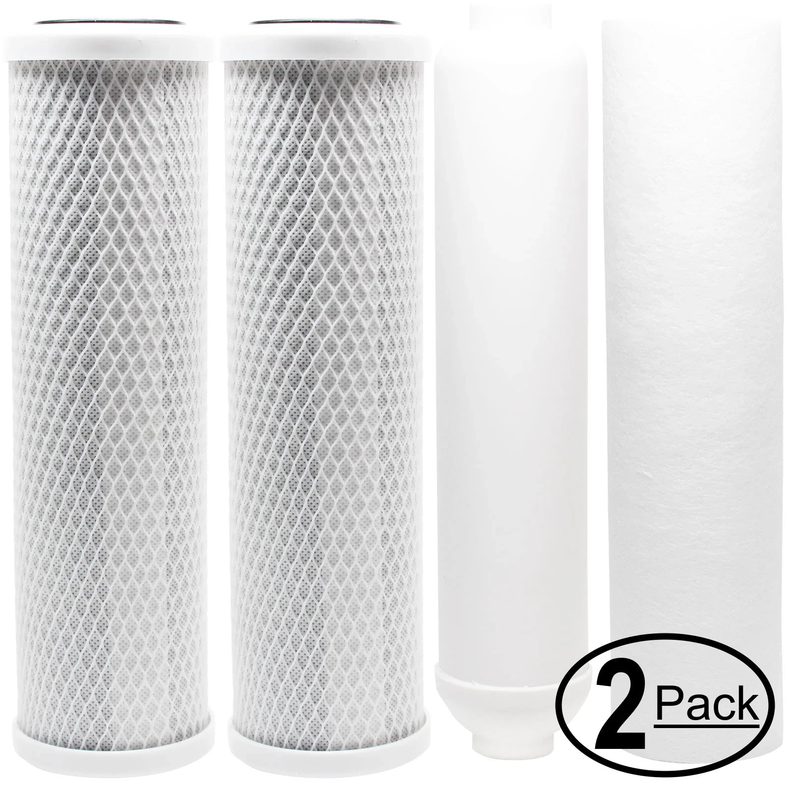 2-Pack Replacement for Filter Kit for APEC RO-90 RO System - Includes Carbon Block Filters, PP Sediment Filter & Inline Filter Cartridge - Denali Pure Brand