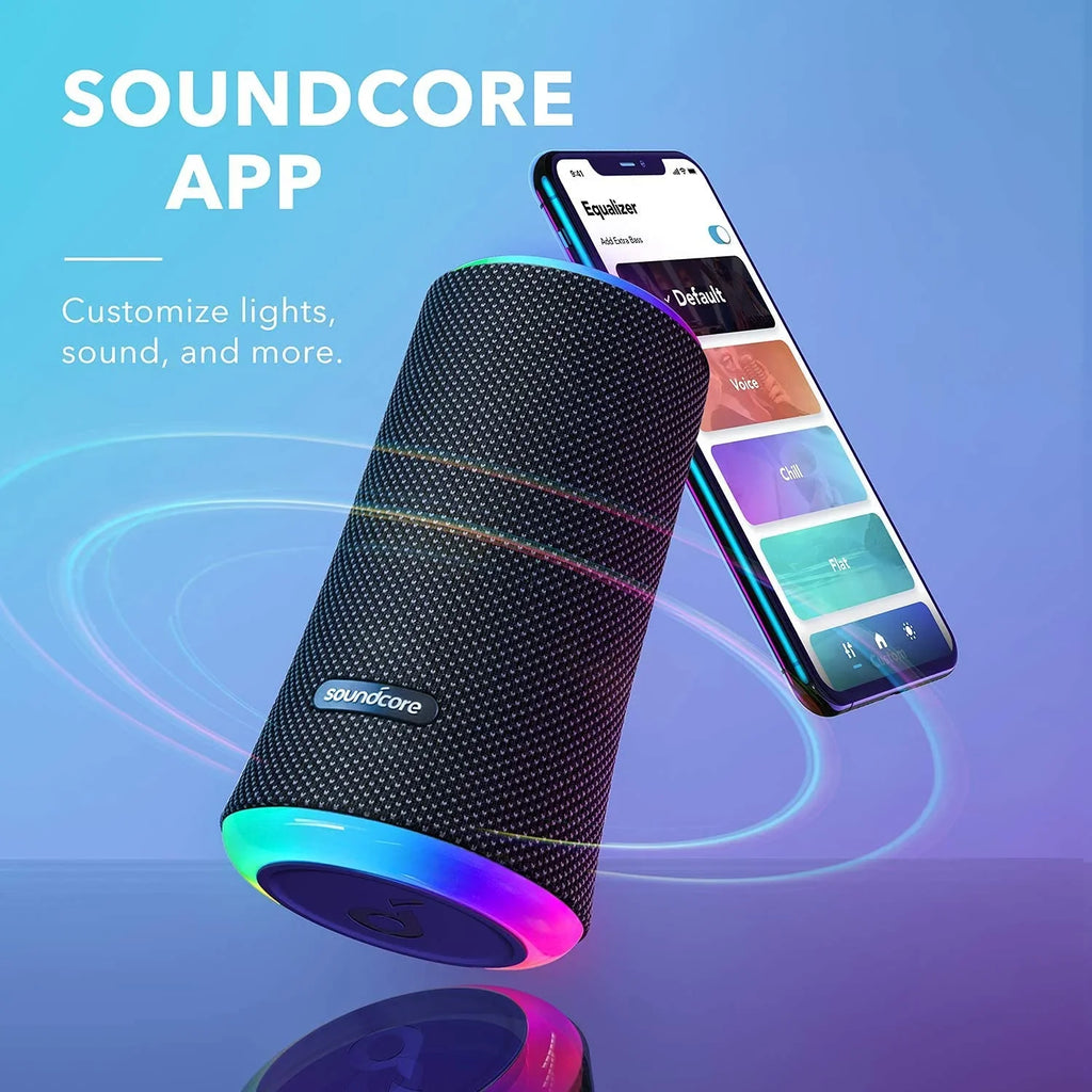 Restored Soundcore by Anker Flare 2 Wireless Portable Waterproof Bluetooth Speaker Black (Refurbished)