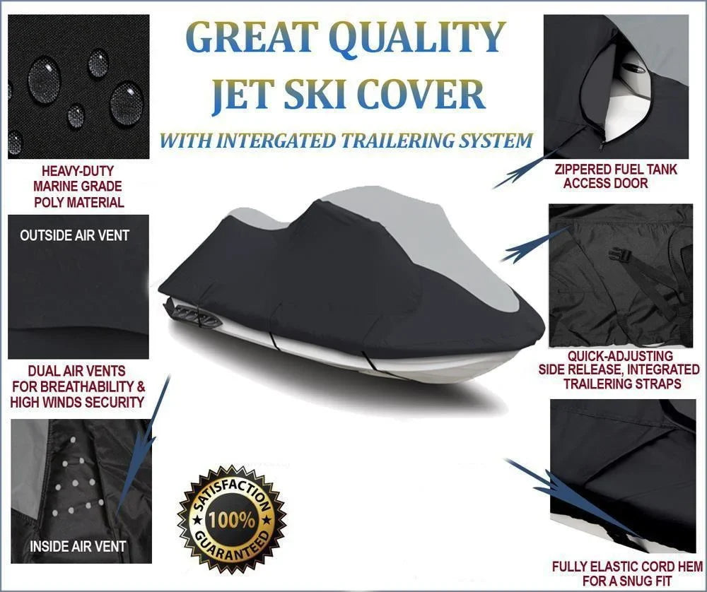 SUPER HEAVY-DUTY PWC 600D JET SKI Coating Fitting for Sea Doo Sea-Doo Bombardier RXP-X 255 2009-2011 Jet Ski Shield Black/Grey
