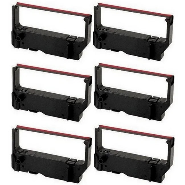 PrinterDash Fitting Replacement for Star-Micronics MP-200 Series/MP-235/MP-242/MP-292/MP-512/SP-200 Series/SP-212/SP-242/SP-500/SP-2000 Black/Red P.O.S. Printer Ribbons (6/PK) (67115)