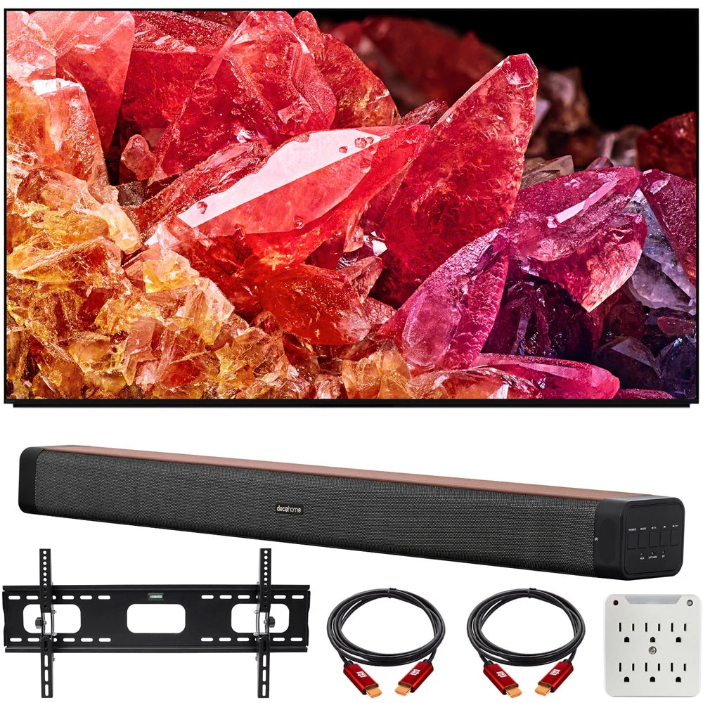 Sony XR85X95K 85" BRAVIA XR X95K 4K HDR Mini LED TV with smart Google TV (2022 Model) Bundle with Deco Home 60W 2.0 Channel Soundbar, 37"-100" TV Wall Mount Bracket Bundle and 6-Outlet Surge Adapter