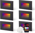 120V Indoor Outdoor Smart LED Step Lights, RGBCW Color Changing Stair Lights,3W 2700K-6500K,Hub Matching with and Google Home Assistant, 6 Pack