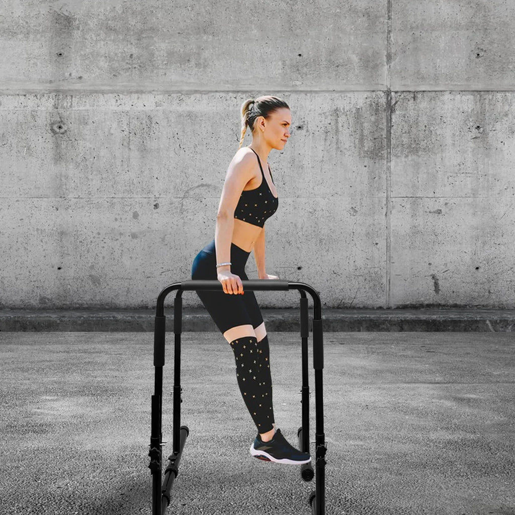 JOLLY JAUNTS Adjustable Dip Bar, Versatile High Strength Push Up Stand with Sponge Wrap, Easy Assembly Dip Station Functional for Rehabilitation Training, Sports Training