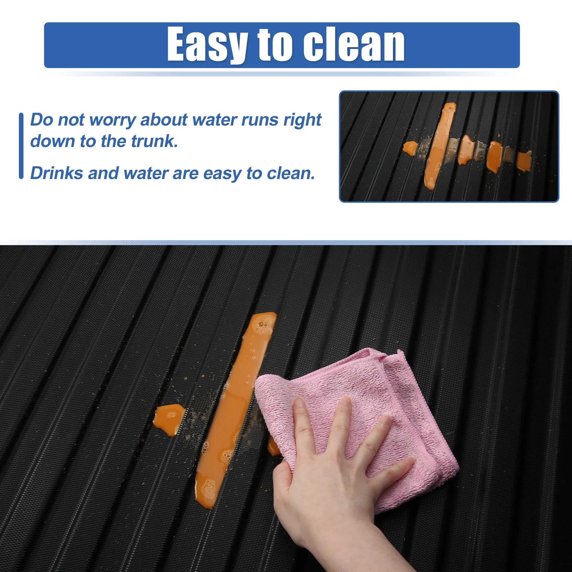 Unique Bargains Cargo Trunk Tray Cargo Liner Cargo Trunk Floor Mat Waterproof Protector for Toyota RAV4 2019-2022