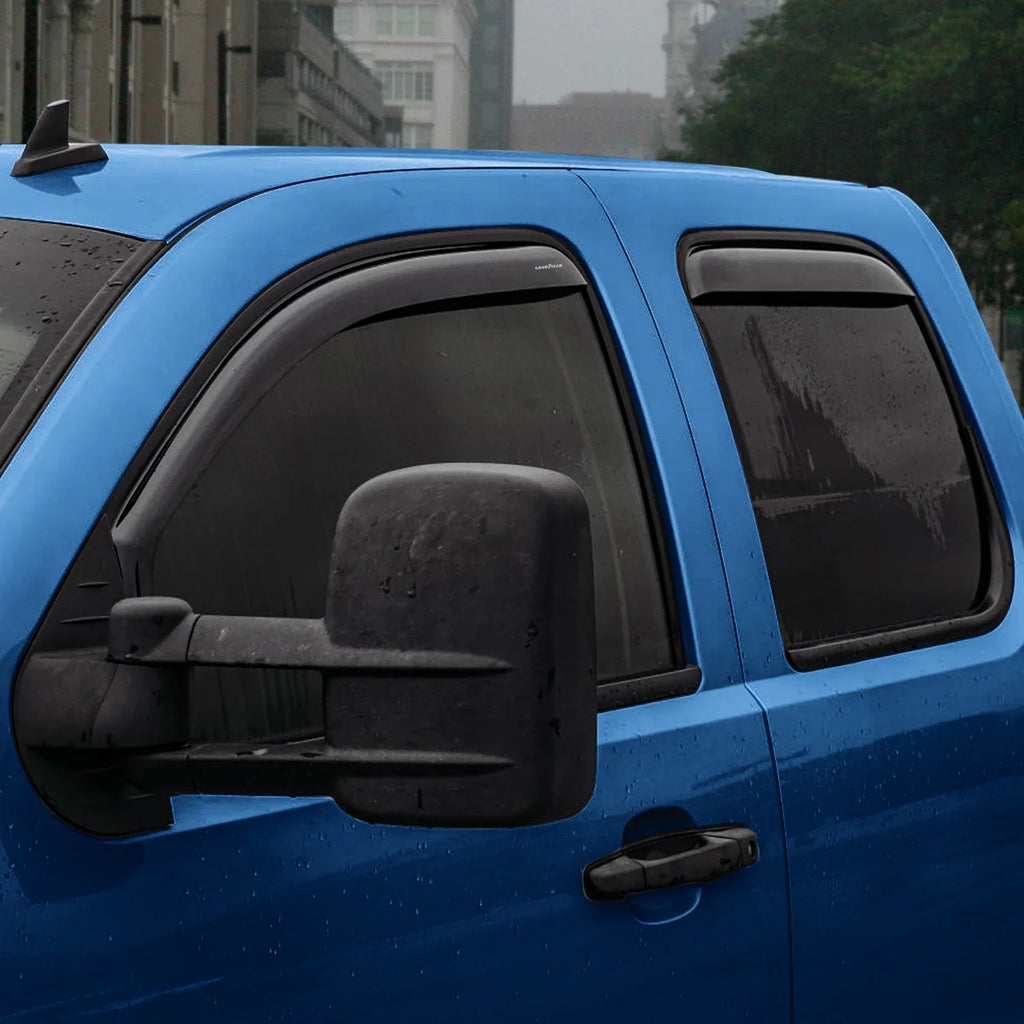 Goodyear Shatterproof in-Channel Window Deflectors for Chevrolet(Chevy) Silverado 2500HD/3500HD 2007-2014 Extended Cab,Rain Guards,Window Visors for Cars,Vent Deflector,Car Accessories,4 pcs-GY007713