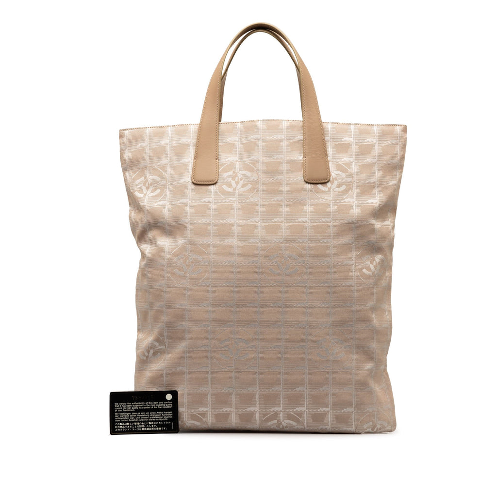 Pre-Owned Authenticated Chanel New Travel Line Tote Nylon Fabric Brown Tote Bag Unisex (Good)