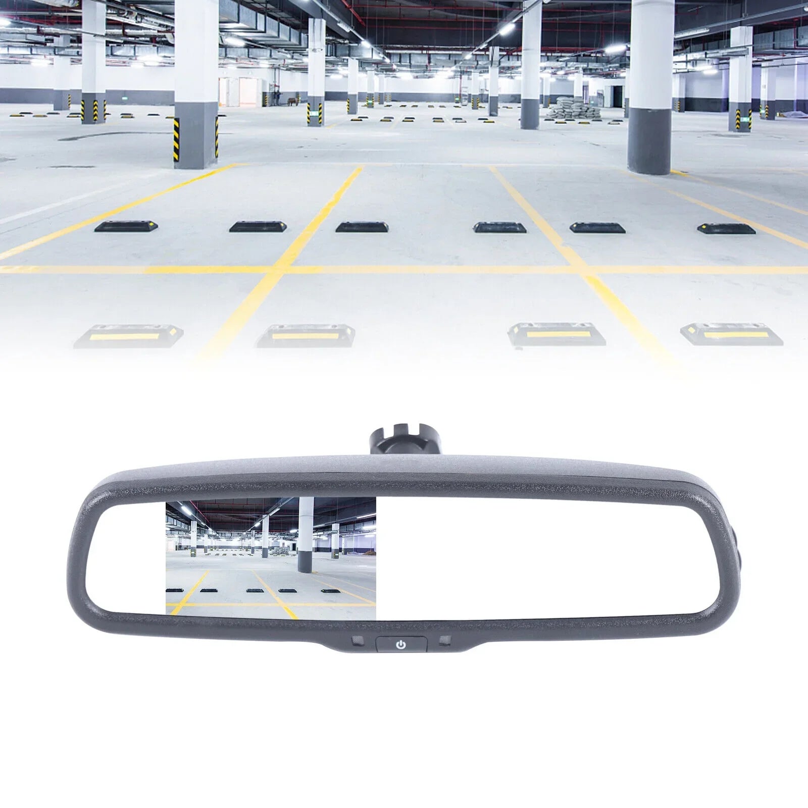 Miumaeov 4.3'' Electronic Car Rear View TFT LCD Mirror Monitor with Bracket For Backup Camera Parking Reverse