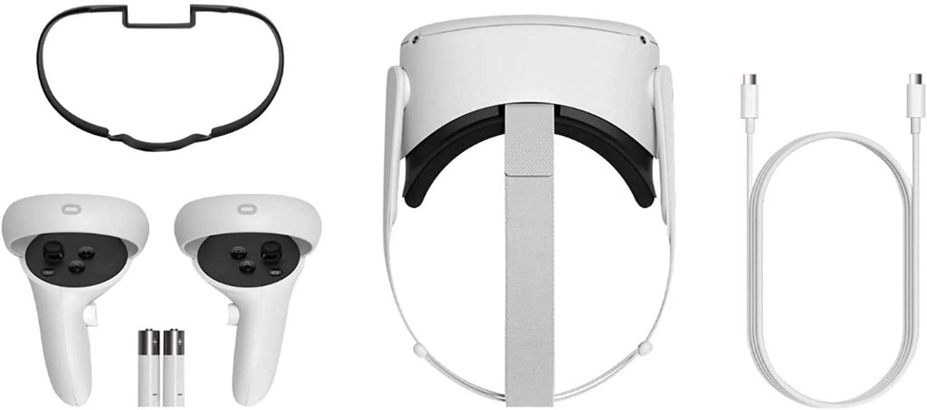 Meta Oculus Quest 2 All-In-One VR Headset, Touch Controllers, 256GB SSD, 1832x1920 up to 90 Hz Refresh Rate LCD, 3D Audio, Mytrix Head Strap, Carrying Case, Earphone, Futuristic Space Purple Stickers