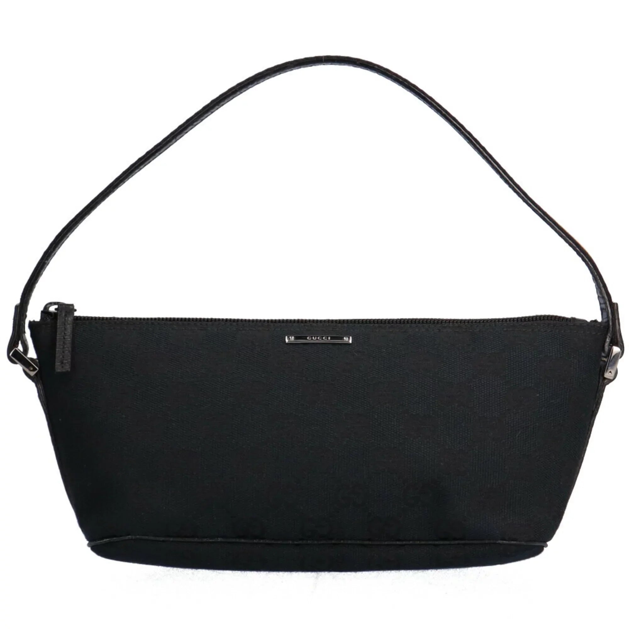 Pre-Owned Gucci sherry handbag GG canvas black ladies GUCCI (Good)