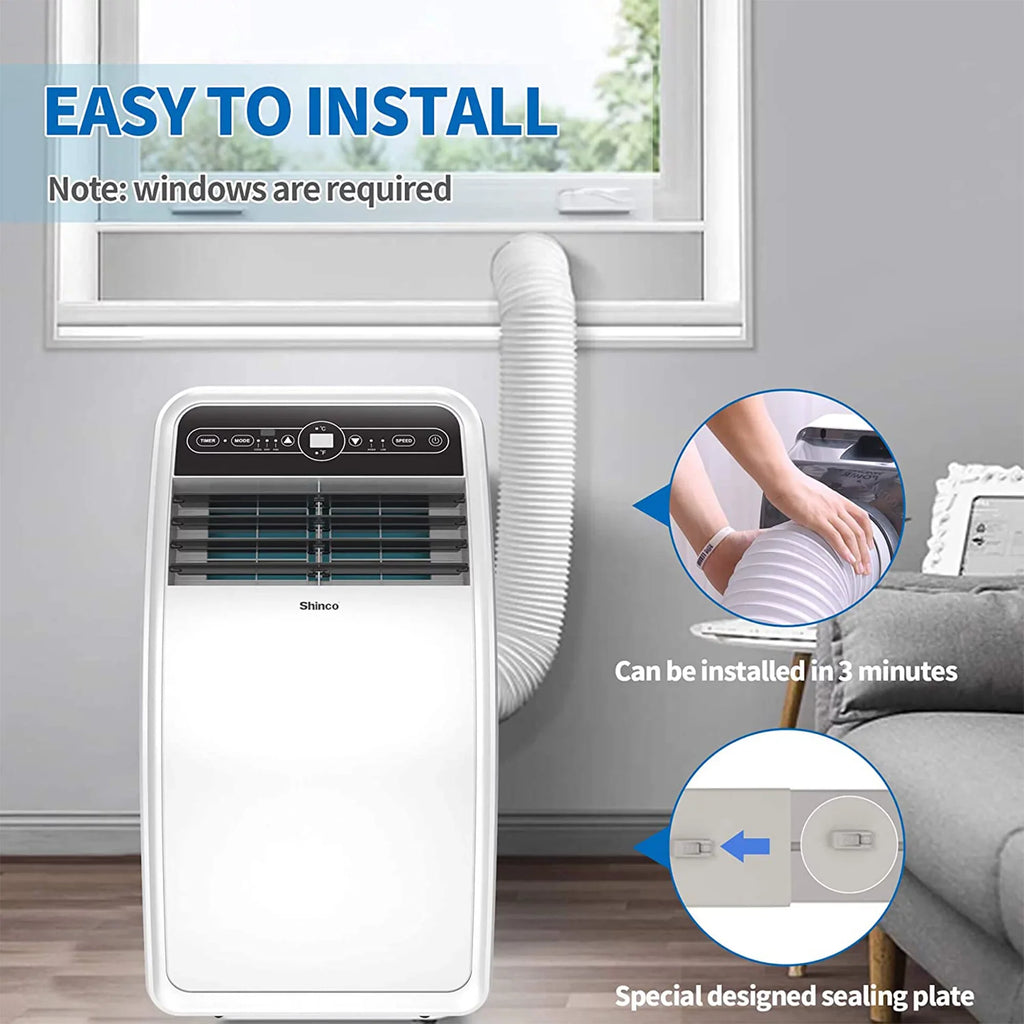 Shinco 8,000 BTU Portable AC Unit, Dehumidifier, and Fan for 200 SqFt Rooms