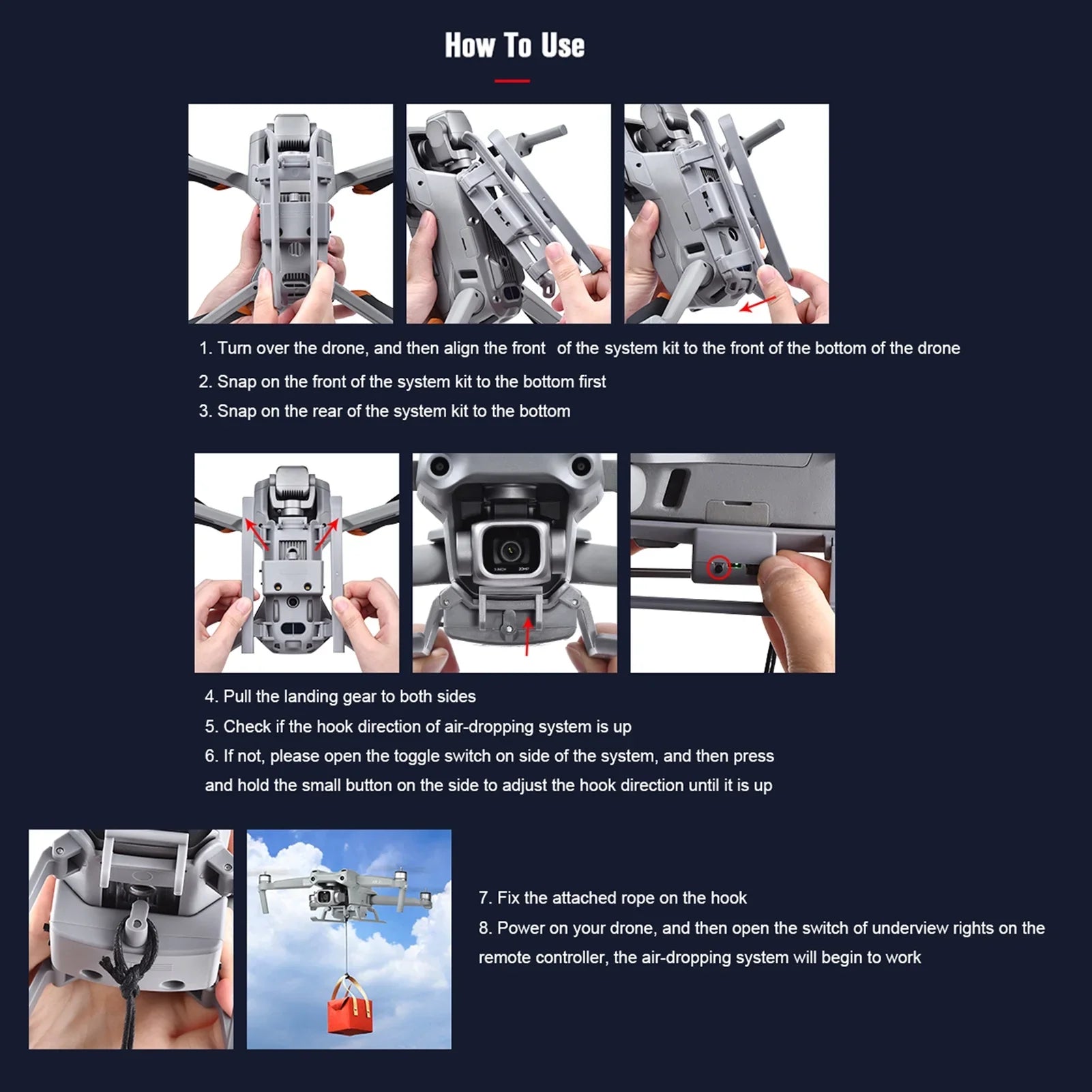 Transport Dispenser,Bait Payload Mavic Air 2s/ Mavic Air 2 Drop Matching With Rescue Proposal And Drop Suitable Professional And Drop Bait With Air 2s/ Mavic 2 Bait Huiop Ziem