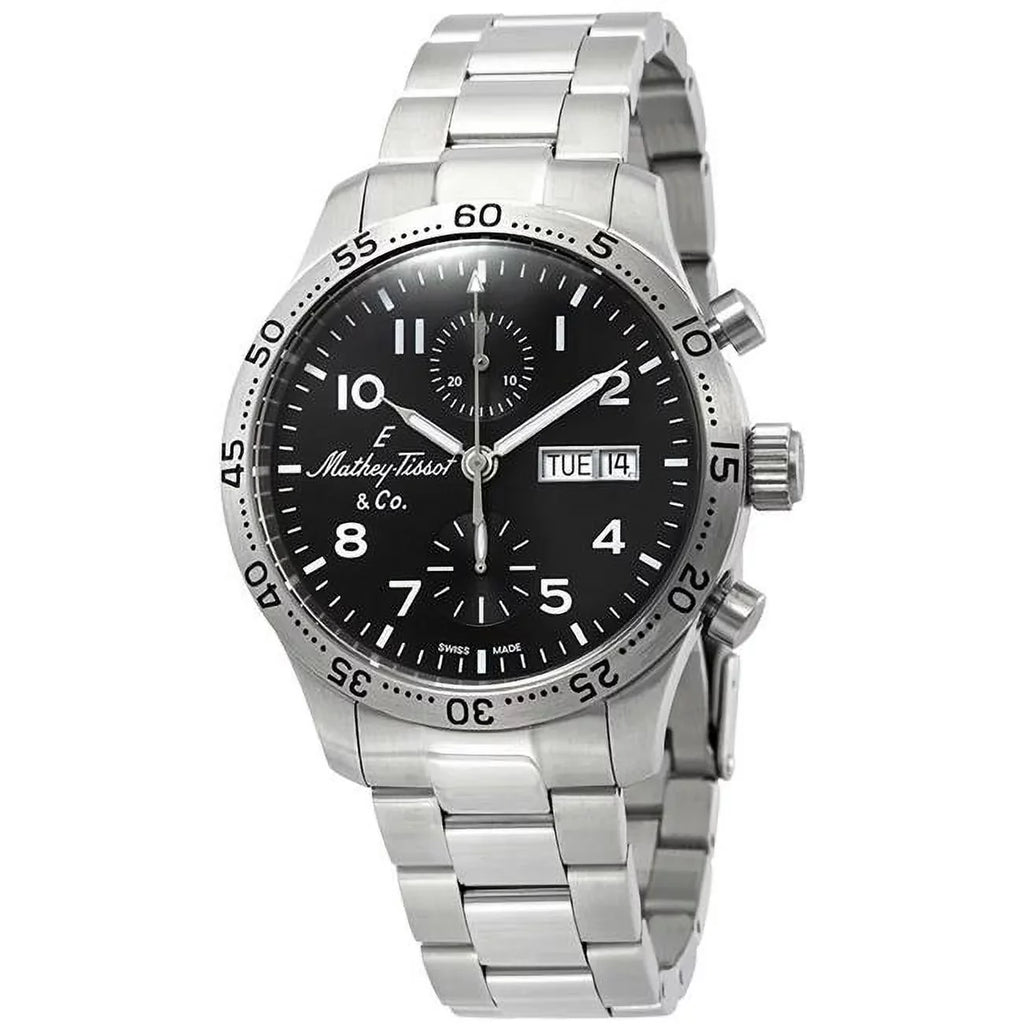 Mathey-Tissot Type 21 Chrono Automatic Chronograph Black Dial Men's Watch H1821CHATNG