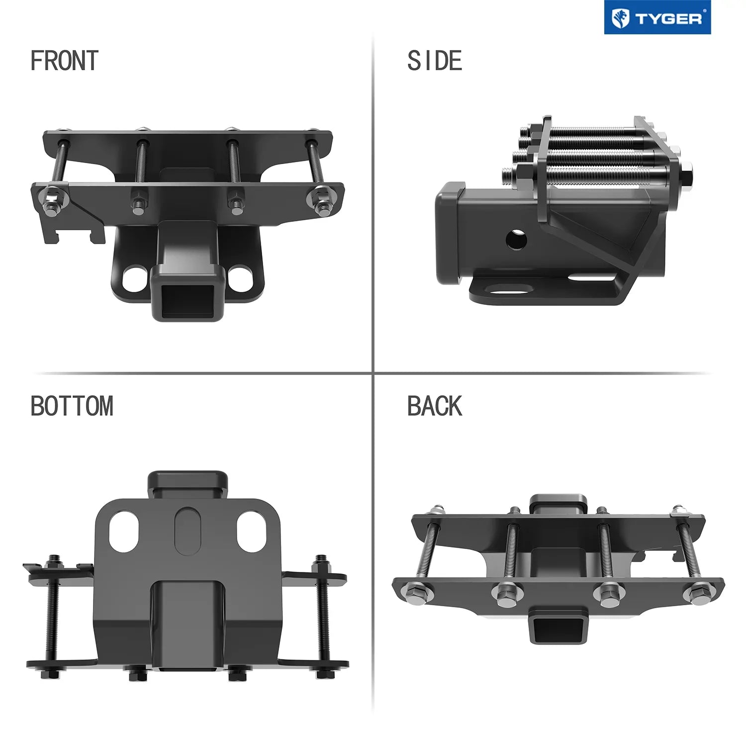 Tyger Auto TG-HC2J003B Hitch & Coating Kit Matching with 2018-2024 Jeep Wrangler JL/JLU (Include 20-24 diesel engine; 21-24 4xe) Factory Style 2 inch Rear Receiver Hitch Tow Towing Trailer Hitch