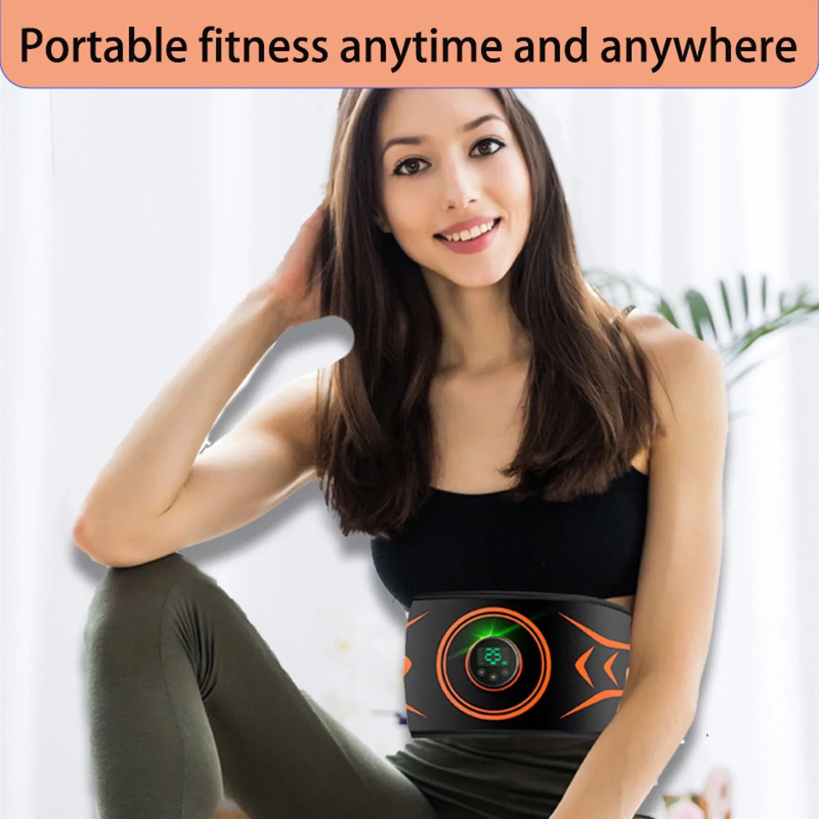 Nebublu Electric Massaging Slimming Belt Abdominal Toning Belt Trainer Abs Fitness Workout Equipment for Abdomen , Get a Flatter Stomach and Defined Abs in No Time