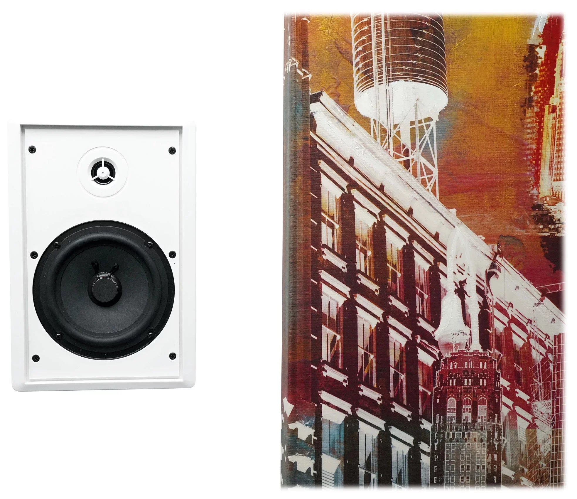 JBL 2-Channel Amplifier+(12) Slim White Wall Speakers for Restaurant/Bar/Cafe