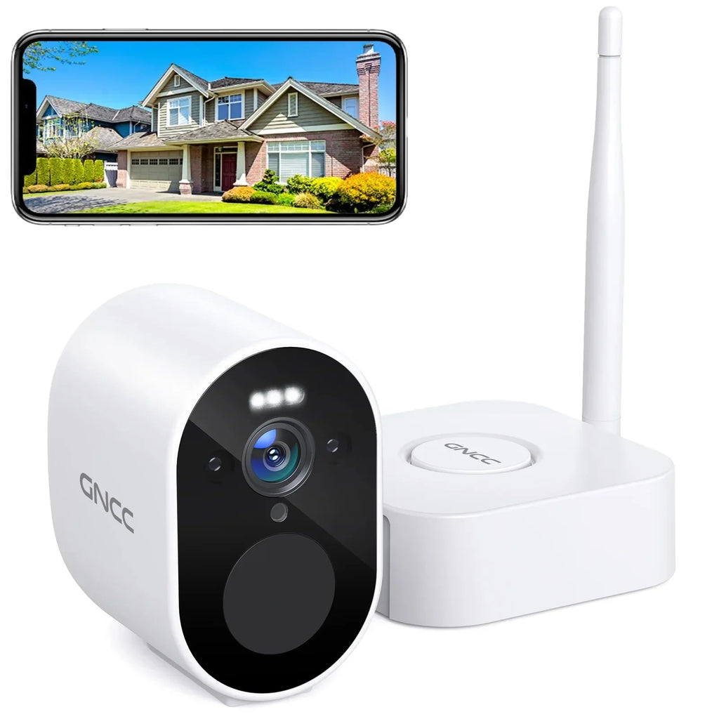 Wireless Outdoor Security Camera,1080P Surveillance Camera, IP66 Waterproof,Color Night Vision, Sound Light Alarm, Storage up to 128GB, 1 Cam with Hub