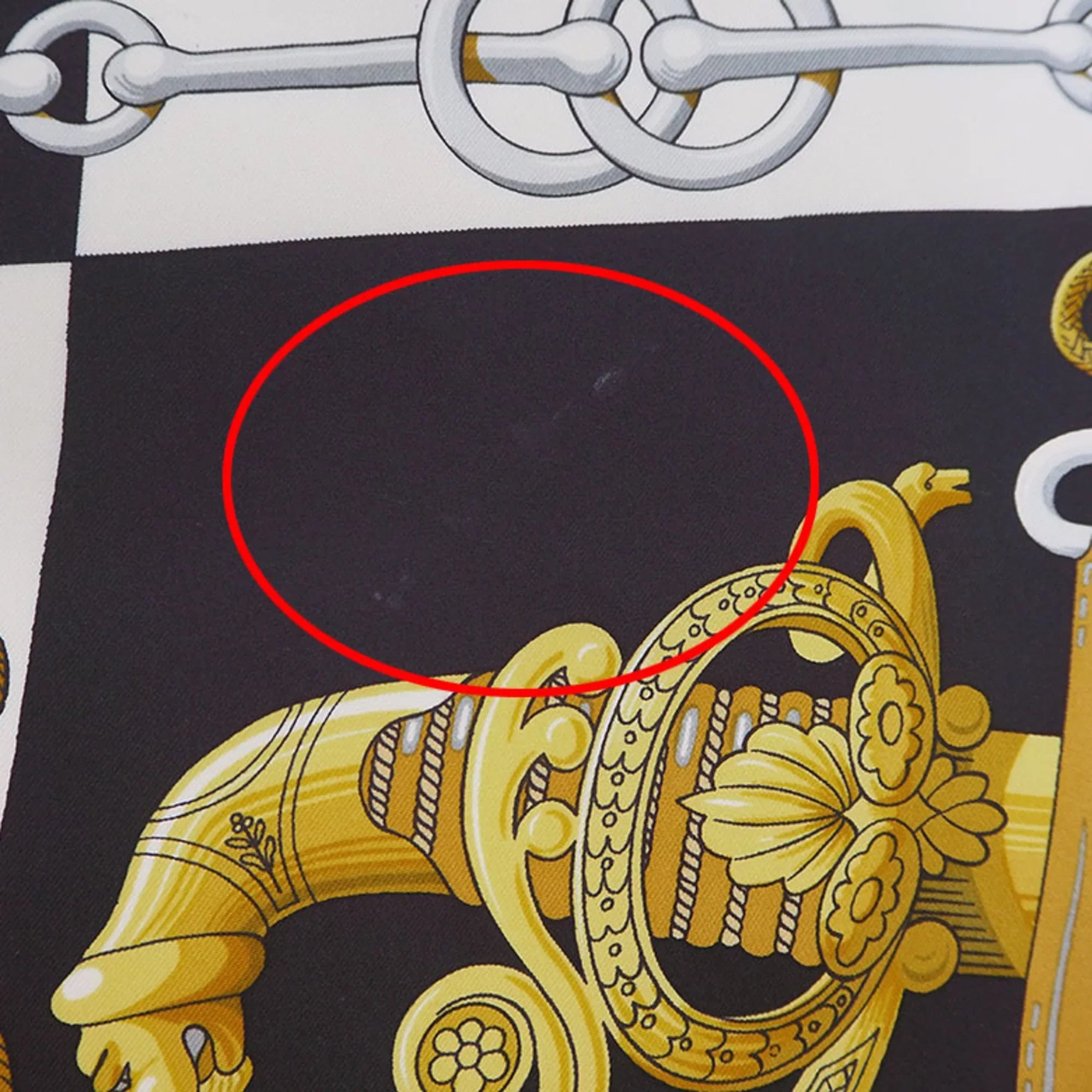 Pre-Owned Hermes Silk Scarf Black (Good)
