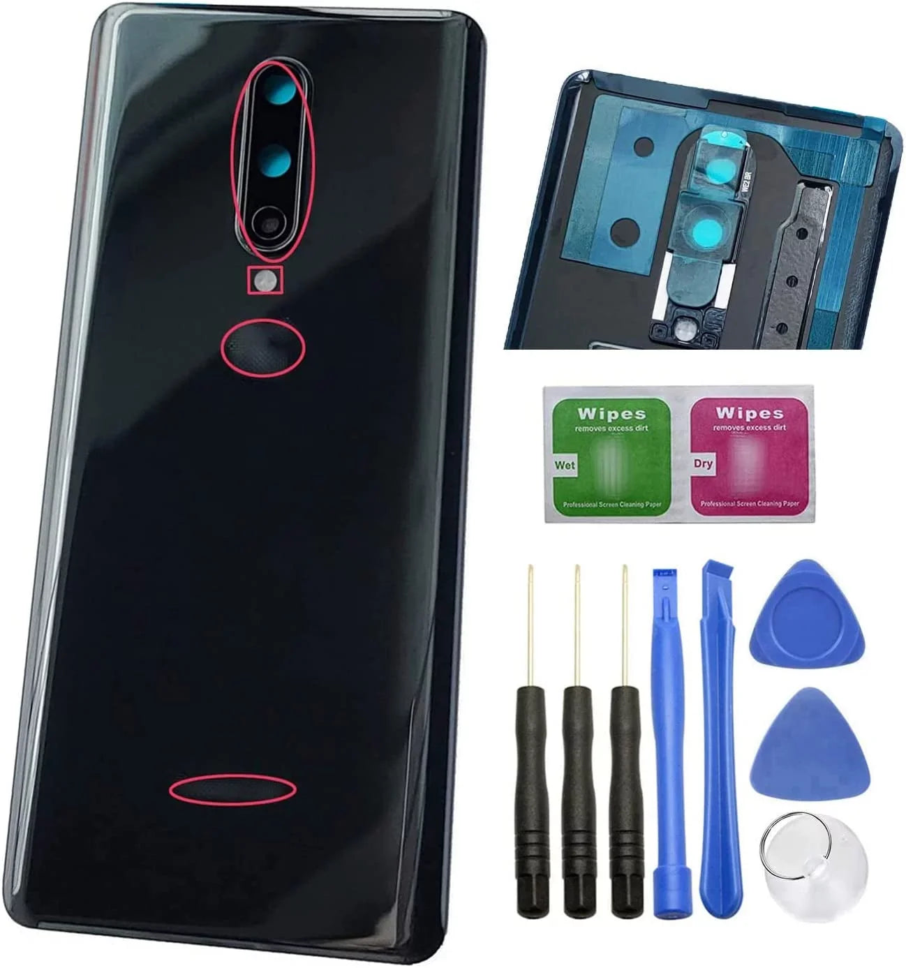 for OnePlus 8 Rear Panel Back Glass Door Wrap Replacement for OnePlus 8 6.55,8 5G UW Verizon,8 5G